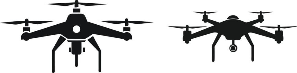 drone silhouette vector illustration on white background  