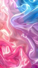 Obraz premium A pink and blue background with a wavy design on the left side; the right side features a solid pink and blue background