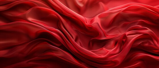Obraz premium A tight shot of a pliable, waved red fabric with abundant creases