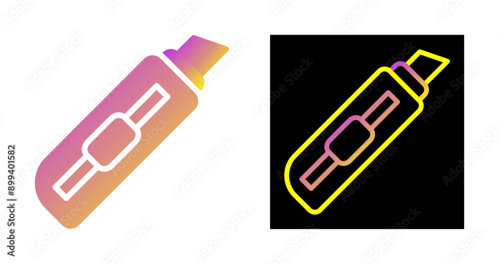 Poster utility knife vector icon