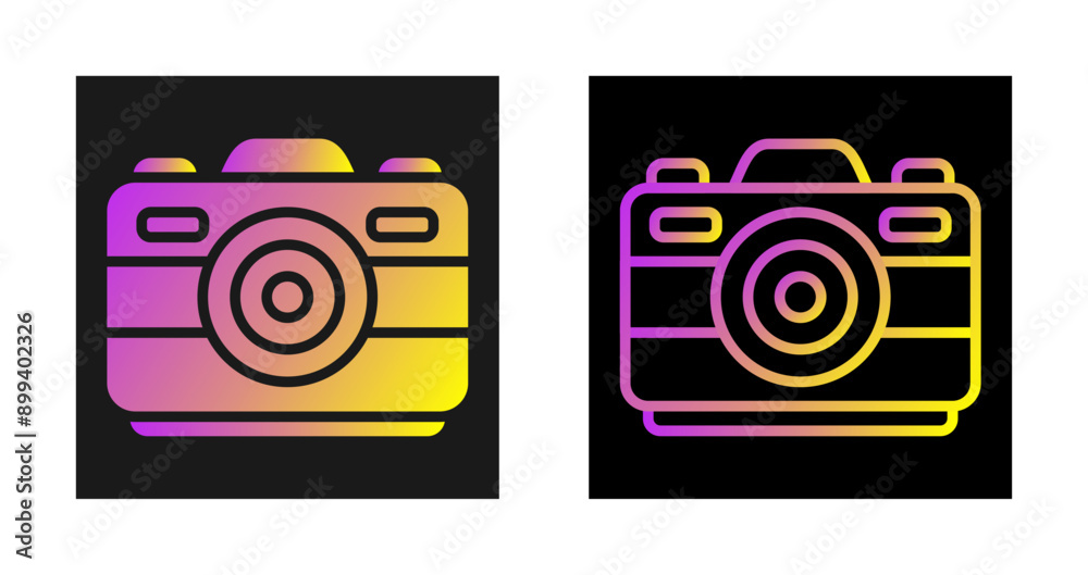 Sticker camera vector icon