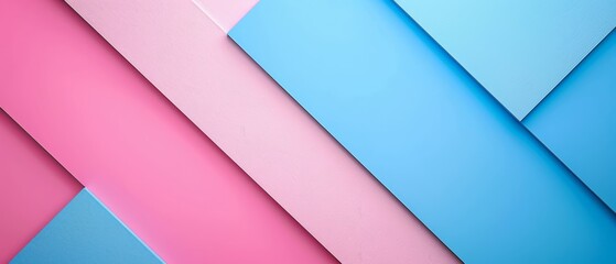  A pink-blue-pink wallpaper with a diagonal design in the bottom halves