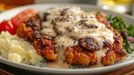 Fried Chicken Steak with Creamy Gravy