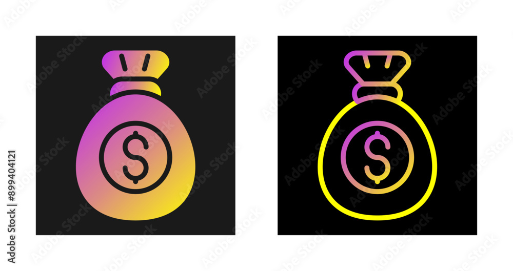 Wall mural money bag vector icon