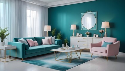 Photo interior modern design room 3d illustration