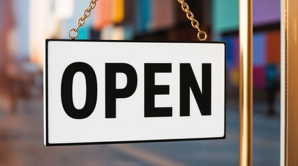 A business is prepared to welcome customers, displaying an open sign on the door