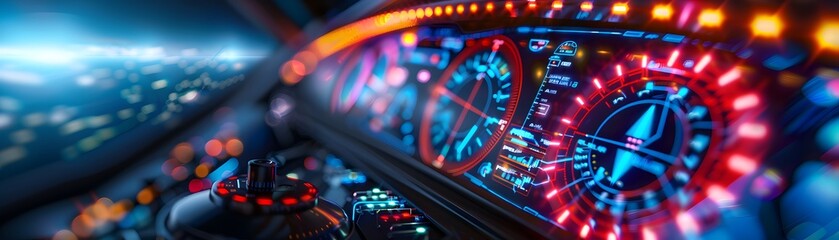 Futuristic Artificial Intelligence in Aerospace Engineering with Innovative Flight Systems in Complementary Colors - Front View