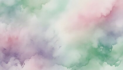 Fototapeta premium A soft pastel watercolor texture with gentle, blended hues of pink, lavender, and mint green, creating a dreamy, ethereal effect. Multiple variations available