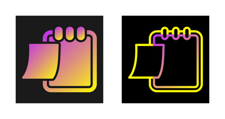 Writing pad with sticky no Vector Icon