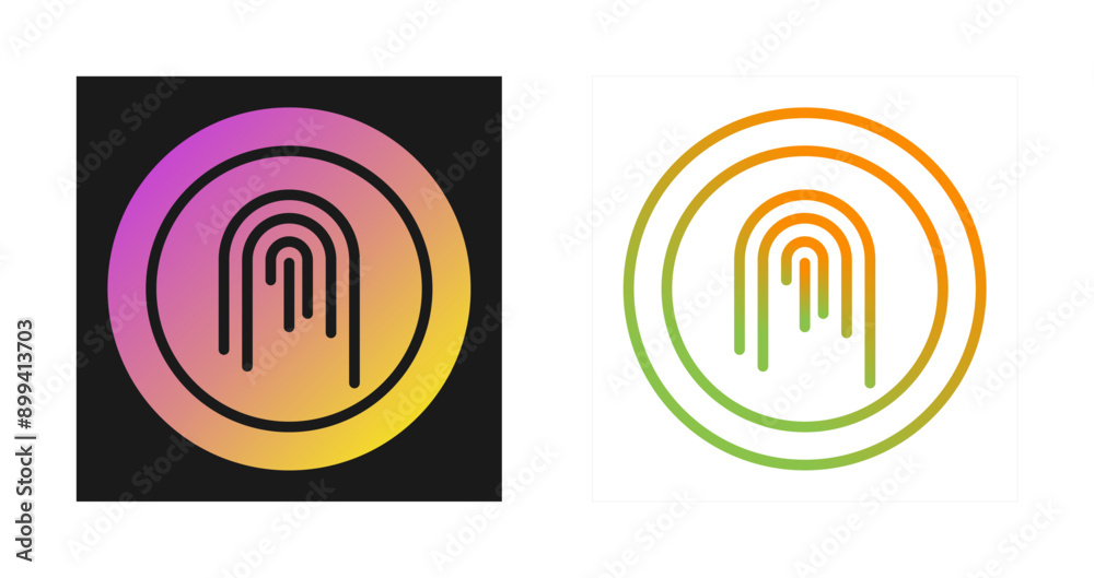 Sticker fingerprint vector icon