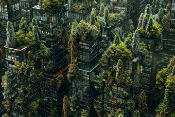 Obraz premium Green Urban Oasis - Sustainable Architecture.