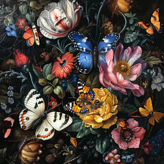 nature and butterflies and flowers