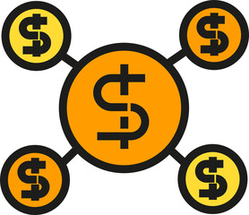 Money Linking Network Icon
