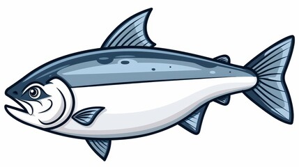 Fototapeta premium Vivid illustration of a salmon fish, ideal for educational use in marine biology and aquatic studies. Perfect for classroom display.