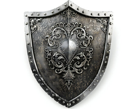Silver shield. Isolated on white background