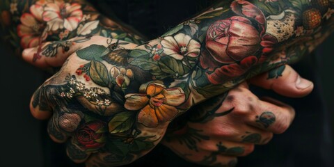 tattoo painting on hand, generative ai