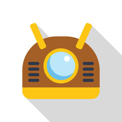 Fototapeta premium Illustration featuring a robot head with a round window, designed in a flat icon style