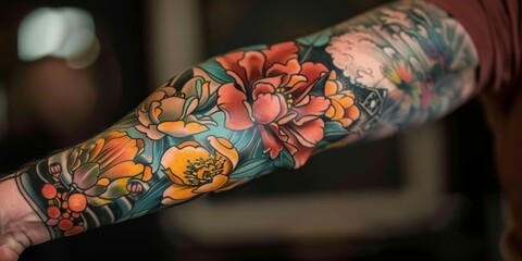 tattoo painting on hand, generative ai