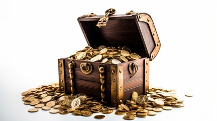 An Antique Treasure Chest for Gold Silver DIamond Treasures. Neural network ai generated art