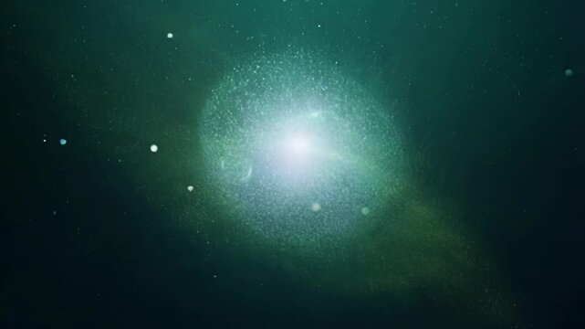 A stunning and ethereal portrayal of the minuscule movements of quantum particles in an intangible realm.