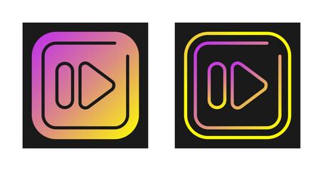 Fast Forward Square Vector Icon