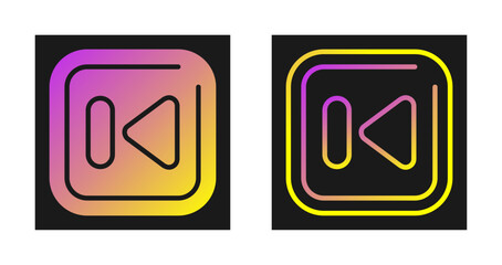 Previous Track Square Vector Icon