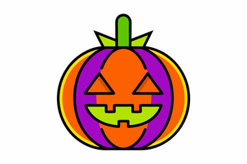 Spooky Vector Line Art Halloween Pumpkin Icons for Your Designs