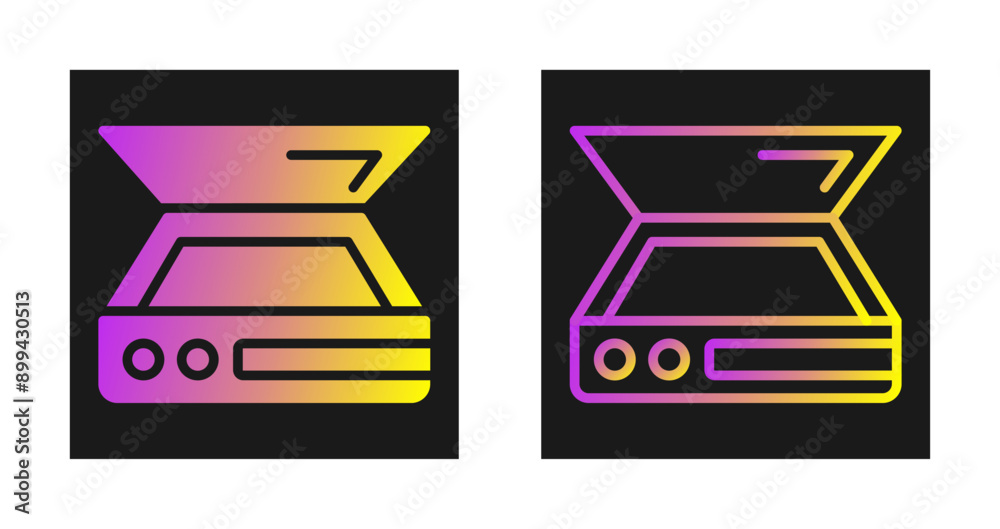 Poster scanner vector icon