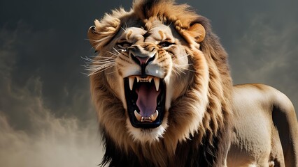 A picture of a valiant lion, high-definition and clear