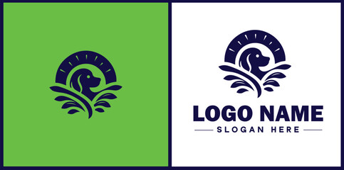 Dog grooming icon Canine care Pet grooming Dog styling flat logo sign symbol editable vector