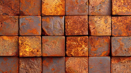 Urban scene with rustic papers on building wall, captured at a unique low angle perspective.