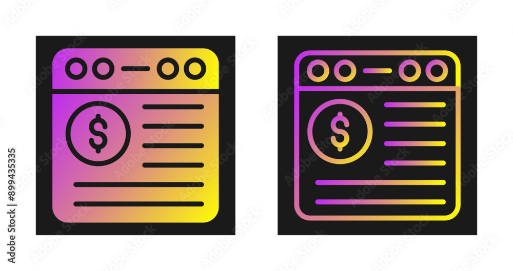 Sticker browser vector icon