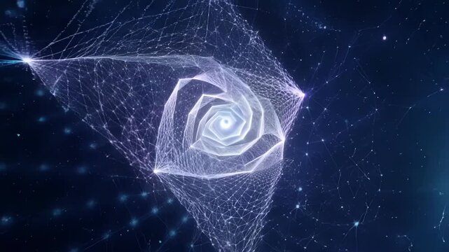 The space in between is filled with particles forming geometric fractals with each new iteration more complex and beautiful than the last.