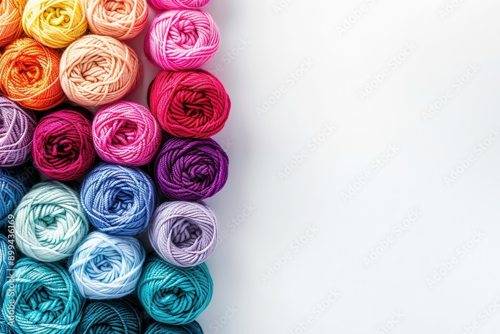 Aufkleber a vibrant collection of yarn rolls is neatly organized, providing ample space for adding personalize