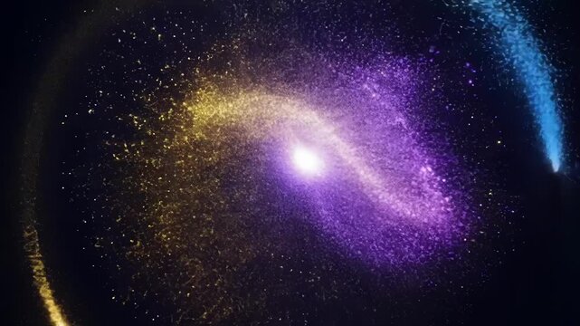 A symphony of glowing particles coming together to create stunning transitions that take the audience on a visual journey.