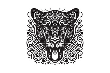 Minimal, Stylish Modern Trendy Creative Vector Silhouette of  Panther illustrations