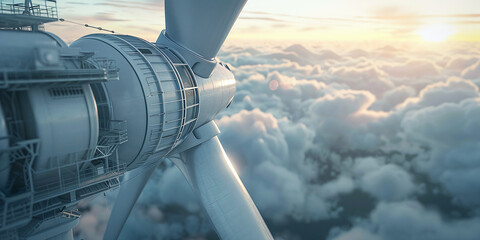 Digital animation of a wind turbine blade. Renewable energy concept