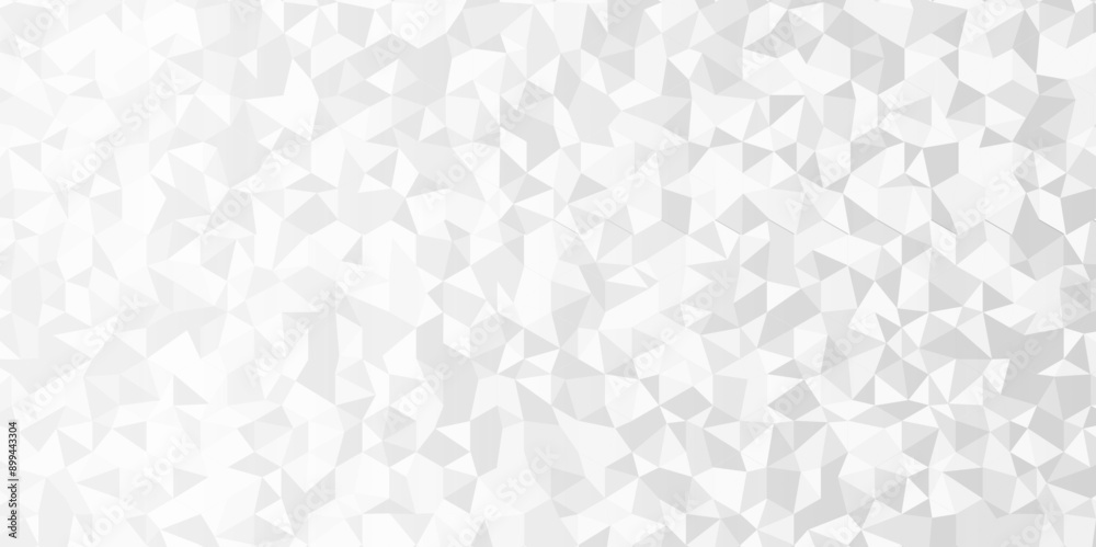 Wall mural vector geometric seamless technology gray and white triangle background. abstract digital grid light