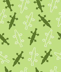 The crocodile pattern is cute on a light green background.