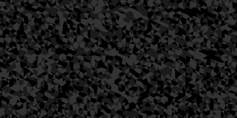 Vector geometric seamless technology black and gray triangle background. Abstract digital grid light pattern black low Polygon Mosaic triangle texture, business and corporate background.