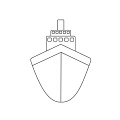 Ship icon flat. Black pictogram on grey background. Vector illustration symbol