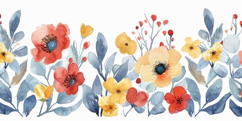 Colorful Watercolor Floral Arrangements Soft Style