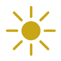 Doodle sun illustration. Hand drawn sun element.