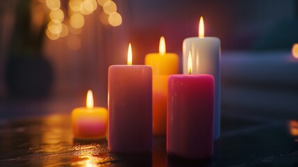 Minimalistic design colorful and beautiful candles