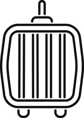 Carry case for pets transporting on wheels icon. Outline carry case for pets transporting on wheels icon for web design isolated on white background