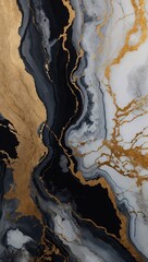 Polished onyx mural wallpaper Sophisticated abstract design with deep marble textures - high contrast