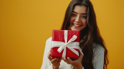 Fototapeta premium The woman with a gift