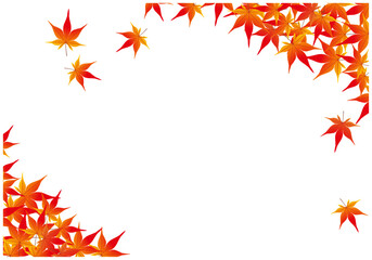 紅葉が美しいもみじフレーム背景12