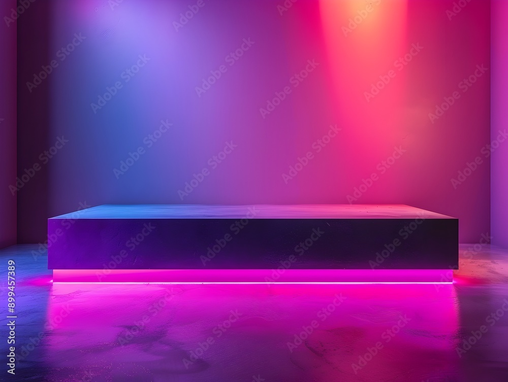 Sticker empty vibrant neon gradient background for product concept display