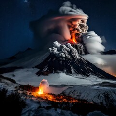 volcano in the clouds
